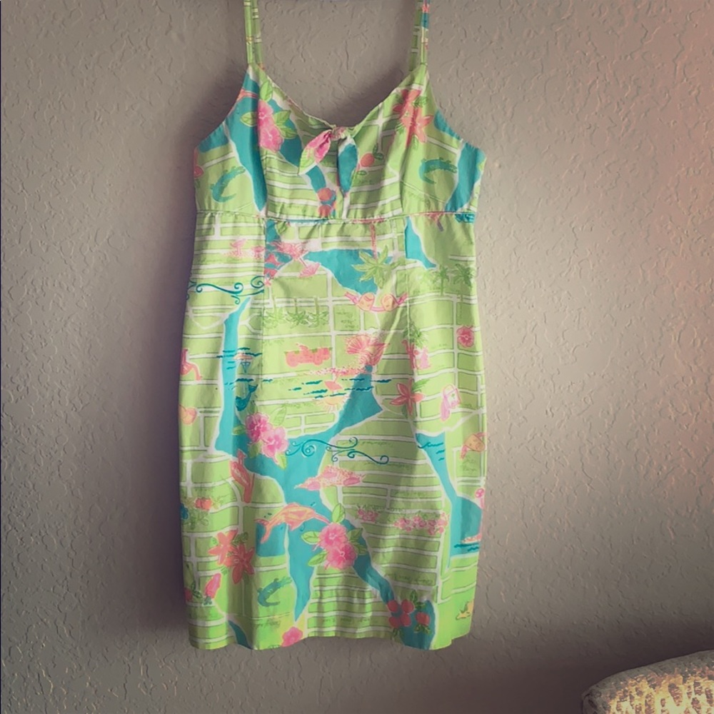 Vintage Lilly Pulitzer Palm beach map dress size 6